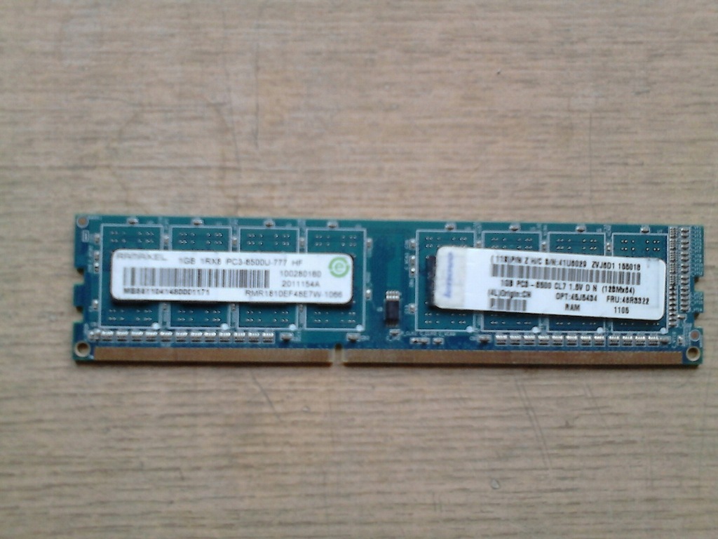 RAM 1GB DDR3 PC3-8500U-777