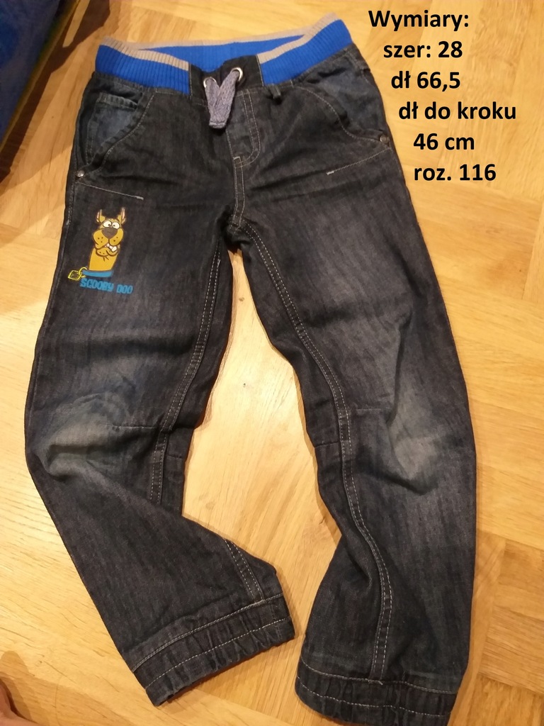 Spodnie chłopięce jeans rozmiar 116 Scooby Doo