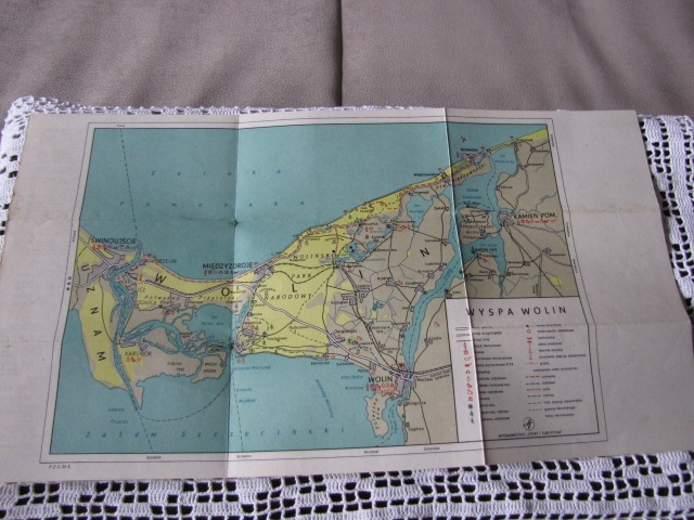 STARA MAPA TURYSTYCZNA WOLIN PLAN ŚWINOUJŚCIE
