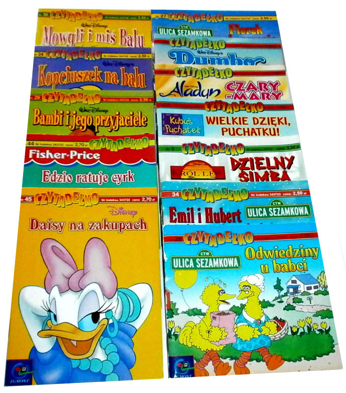 12 x CZYTADEŁKO dla dzieci ULICA SEZAMKOWA, DISNEY