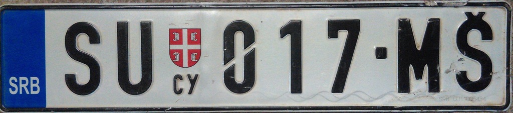 Tablica rejestracyjna SERBIA SUBOTICA oryginał !!!