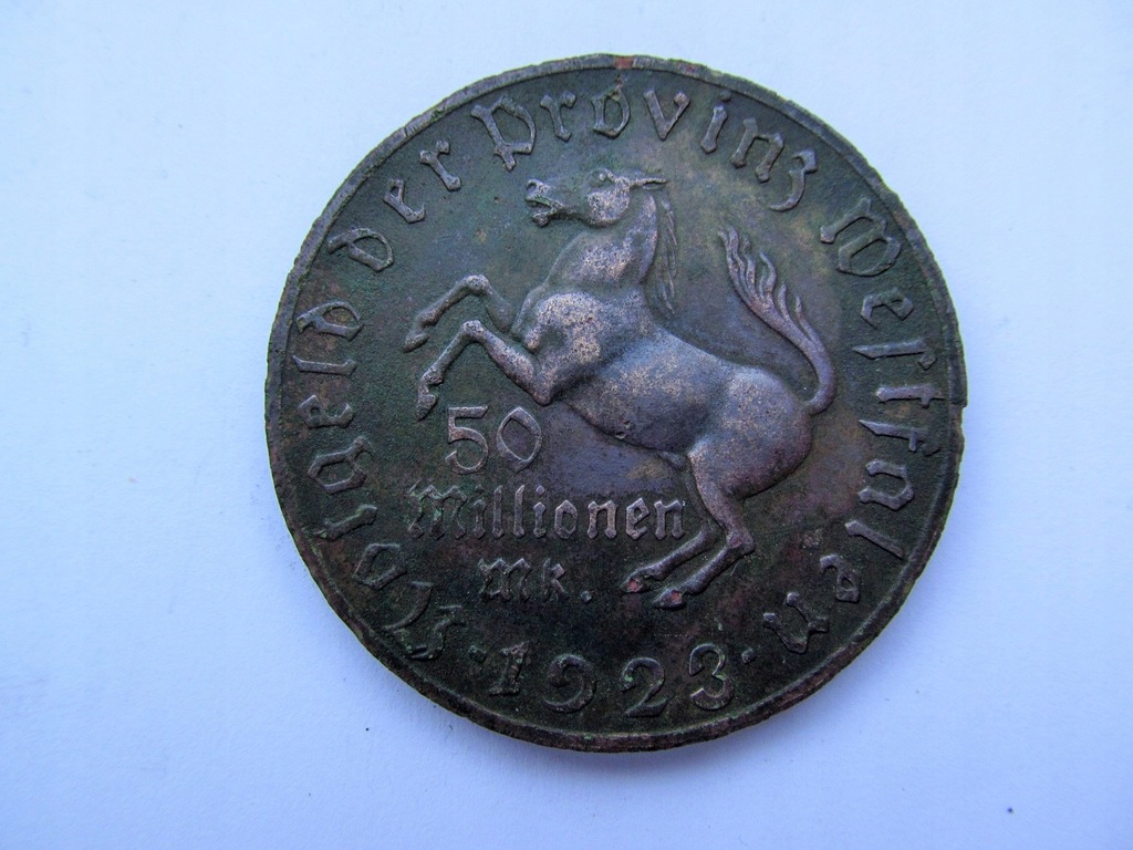 Notgeld z Westfalii, 1923, 50 milionów marek.