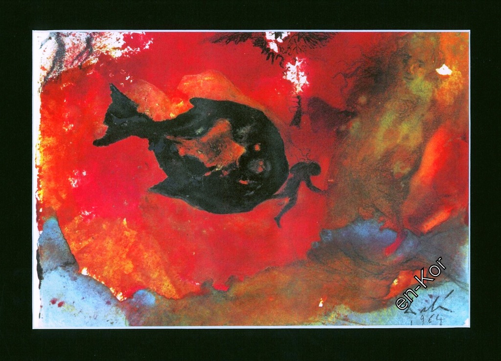 SALVADOR DALI grafika - BIBLIA - JONASZ - 1970 r.
