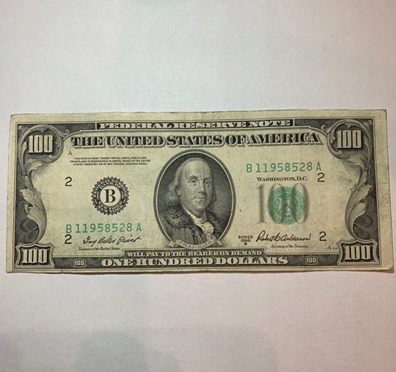 100 dolarów dolary USD 1950 B STARY