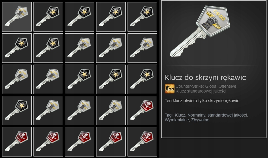 KLUCZE DO CS:GO 71SZTUK KOMPLET KLUCZY TANIEJ