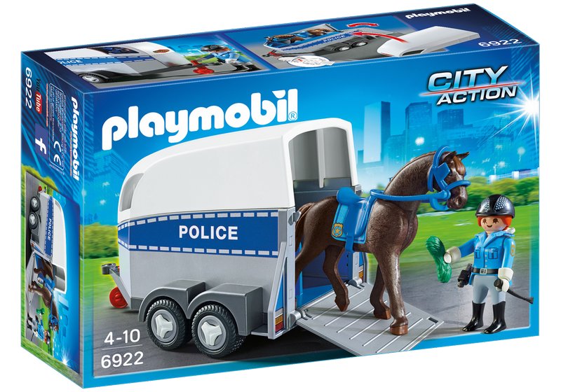 Playmobil Policja Jednostka konna z przyczepą 6922