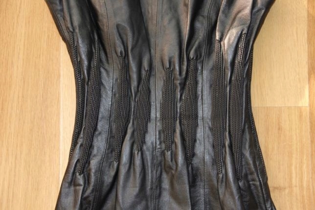 OCHNIK skóra OWCZA skórzana czarna sukienka XS 34