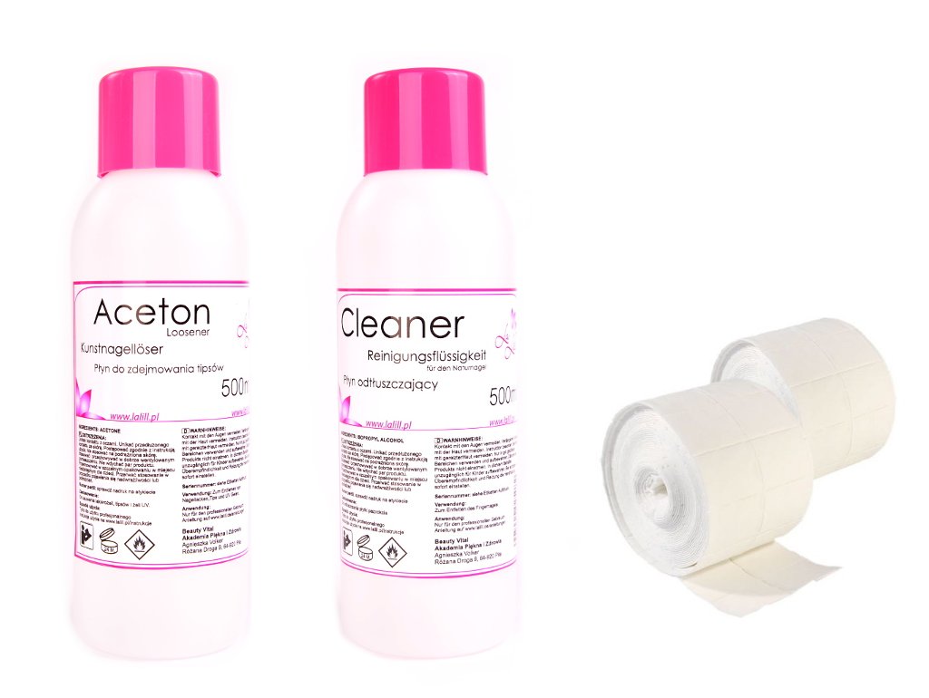 CLEANER + ACETON 2x500ml + Zelletten