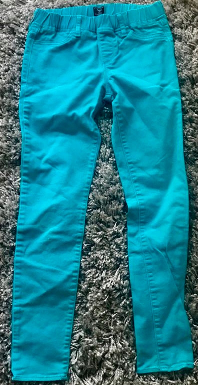 Turkusowe jeansy spodnie Gap Kids 12l. 150 cm.