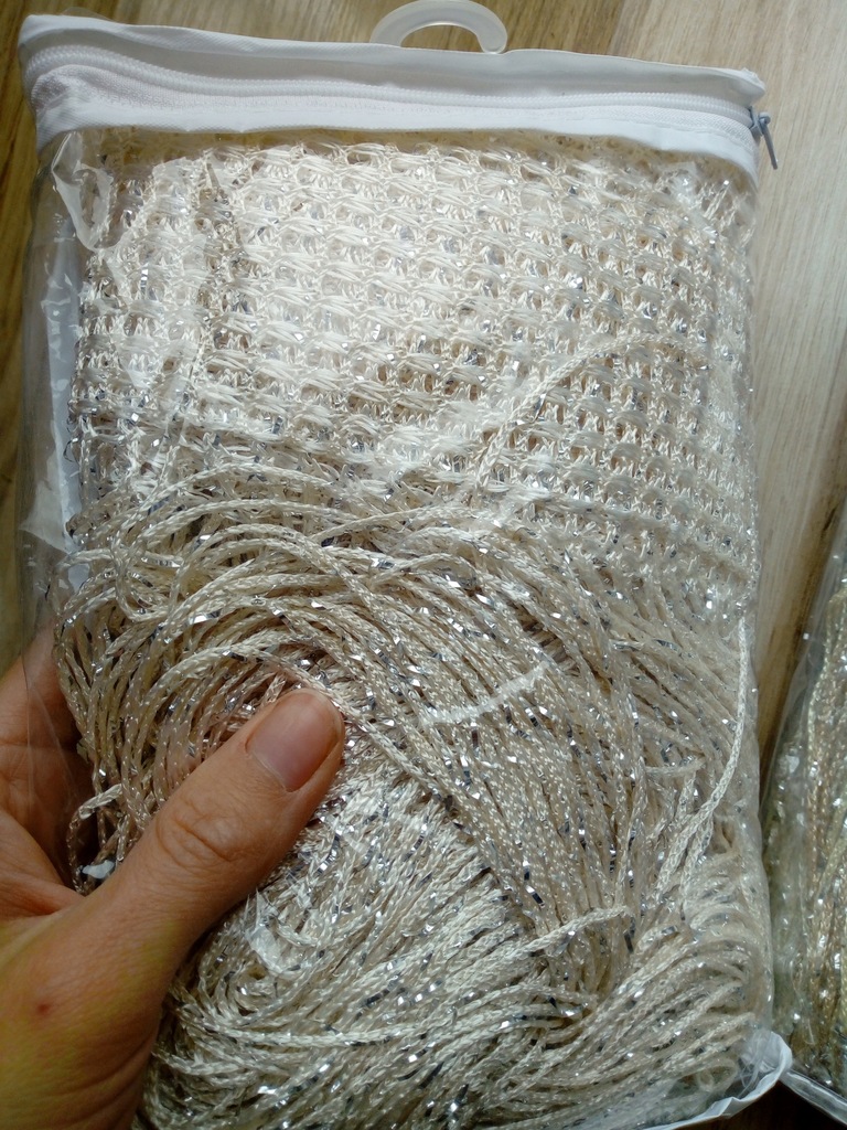 Firana makarony ze srebrna nitka 300x250 ECRU