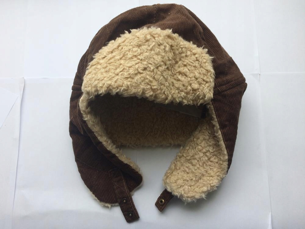 CZAPKA USZATKA Z KOŻUSZKIEM BRĄZOWA MĘSKA