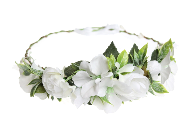 Wianek komunijny ORCHIDEA dziewczęcy BIAŁY modny