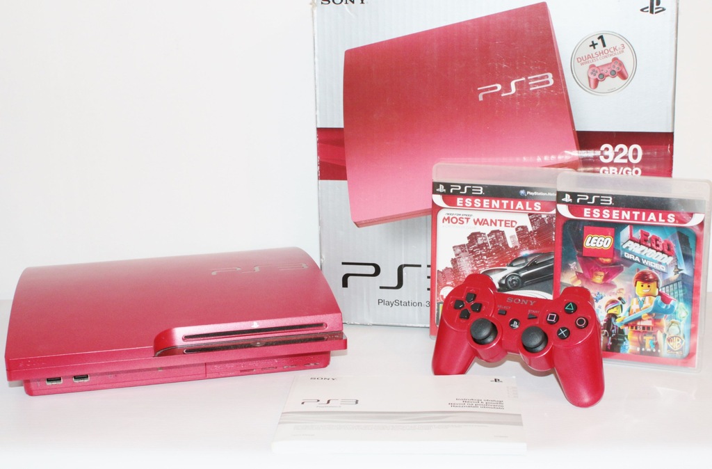 PS3 SLIM 320GB CZERWONA ! GRY GWARANCJA ! stan BDB
