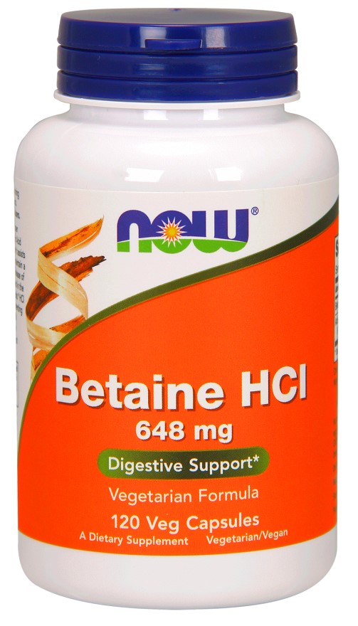 NOW FOODS BETAINE HCL 120k pepsyna BETAINA