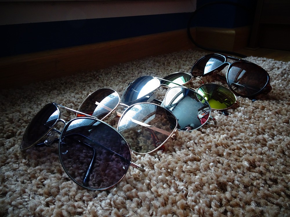 Okulary przeciwsłoneczne awiatory pilotki Zestaw