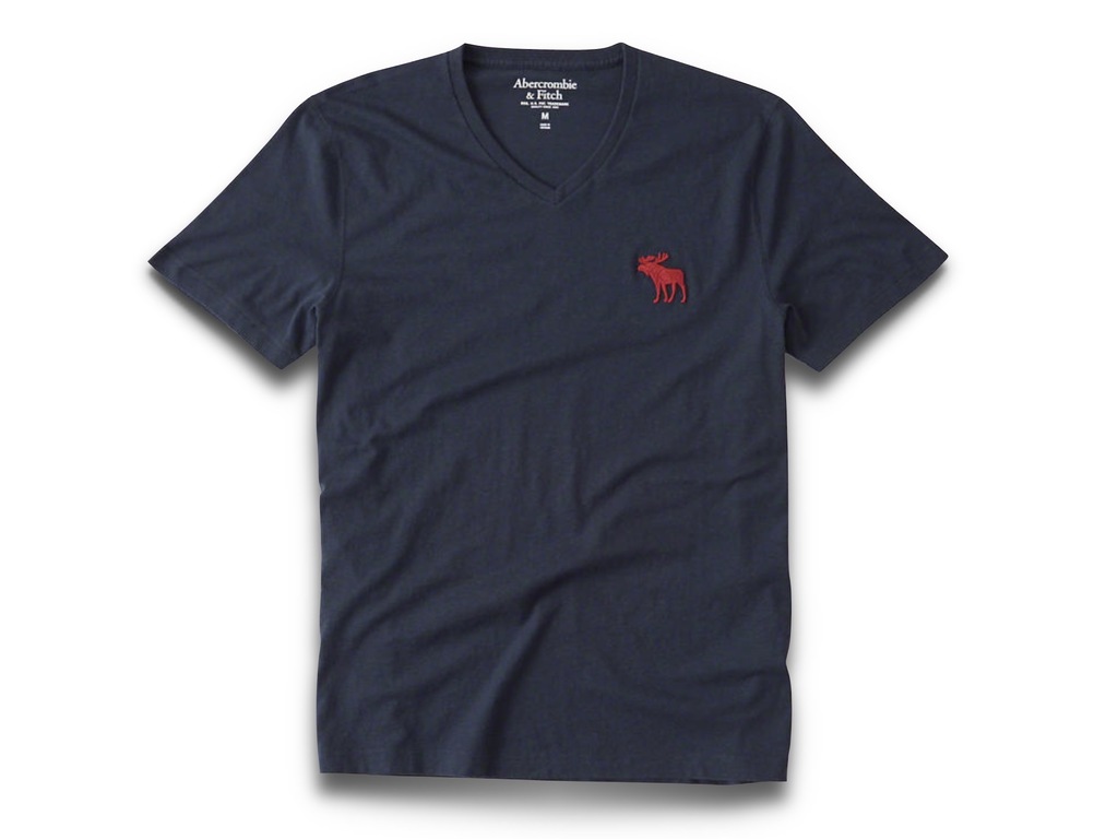 ABERCROMBIE Hollister T-shirt Męski Granat USA L - 7099863979 ...