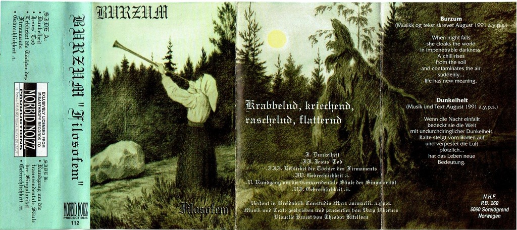 BURZUM - Filosofem MEGA UNIKAT ! wyd. 1996 -kaseta