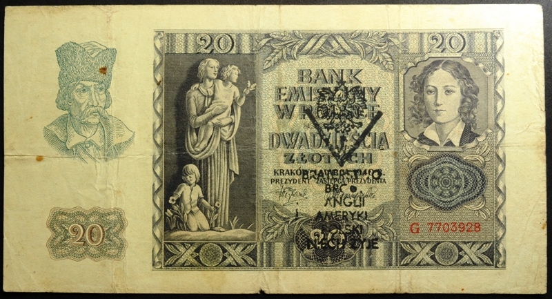 POWSTANIE WARSZAWSKIE 20 ZŁ 1940 BRATERSTWO BRONI