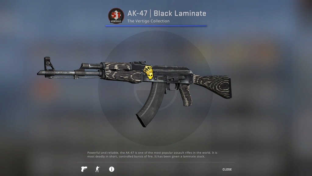 CS:GO SKIN AK-47 | Czarny laminat + Naklejka