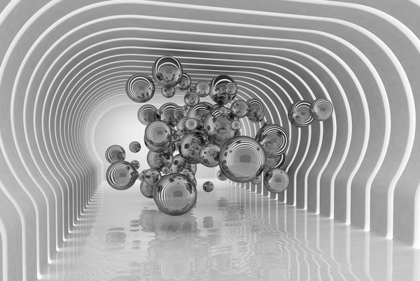 Fototapeta New Art NEURONY srebrne tunel świetlny