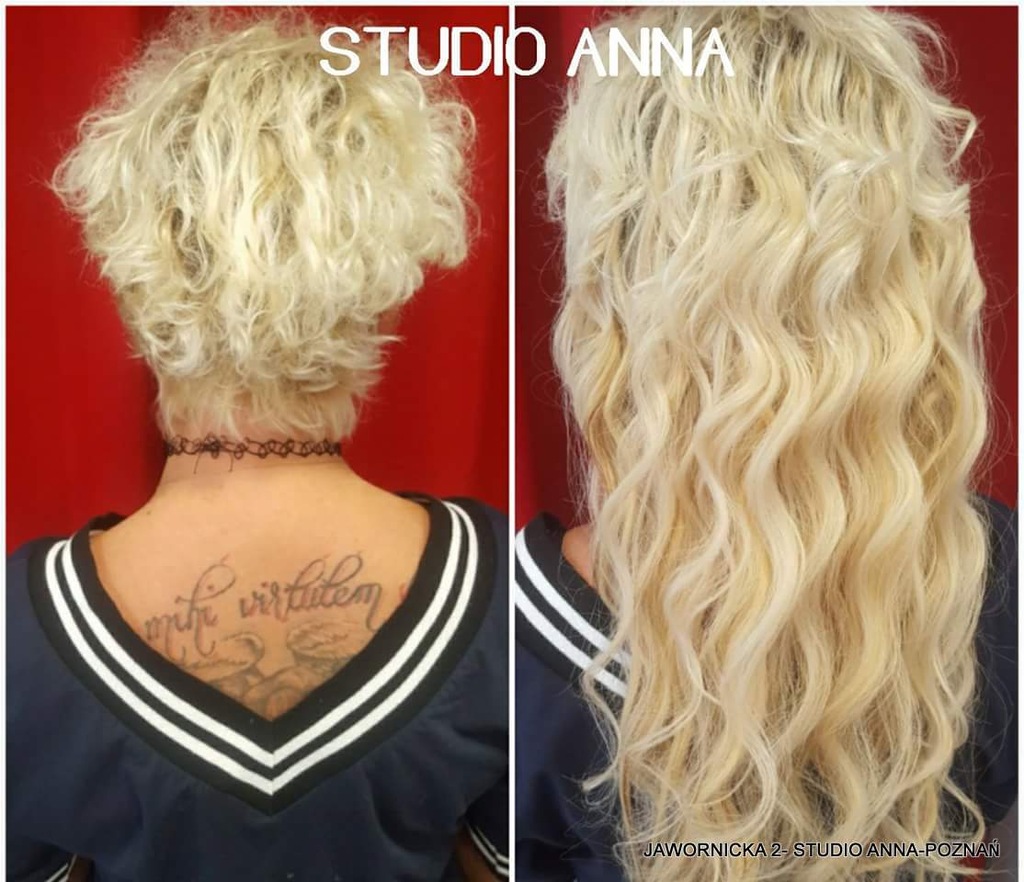 Przedłużanie włosów-KRĘCONE- salon-gwarancja