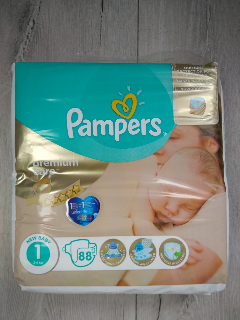 NOWE Pampers Premium Care 1+NOWE podkłady 35sztuk