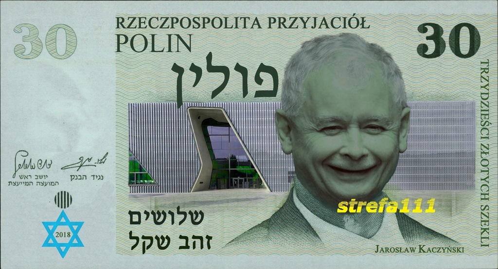 30 złotych szekli POLIN - Jarosław Kaczyński