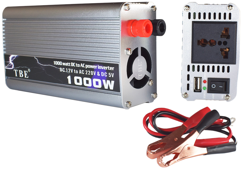 PRZETWORNICA NAPIĘCIA PRĄDU 12V/230V 1000W USB 5V
