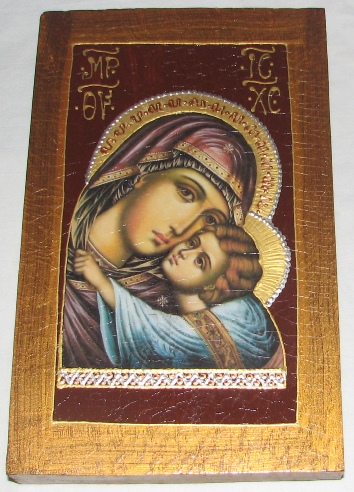 Ikona: Maryja z Jezusem - UMILENIE (gruba deska)