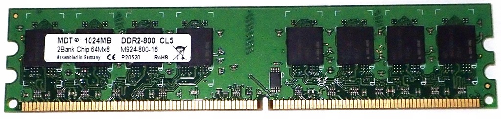 Pamięć RAM MDT 1GB DDR2 PC2-6400U 800MHz