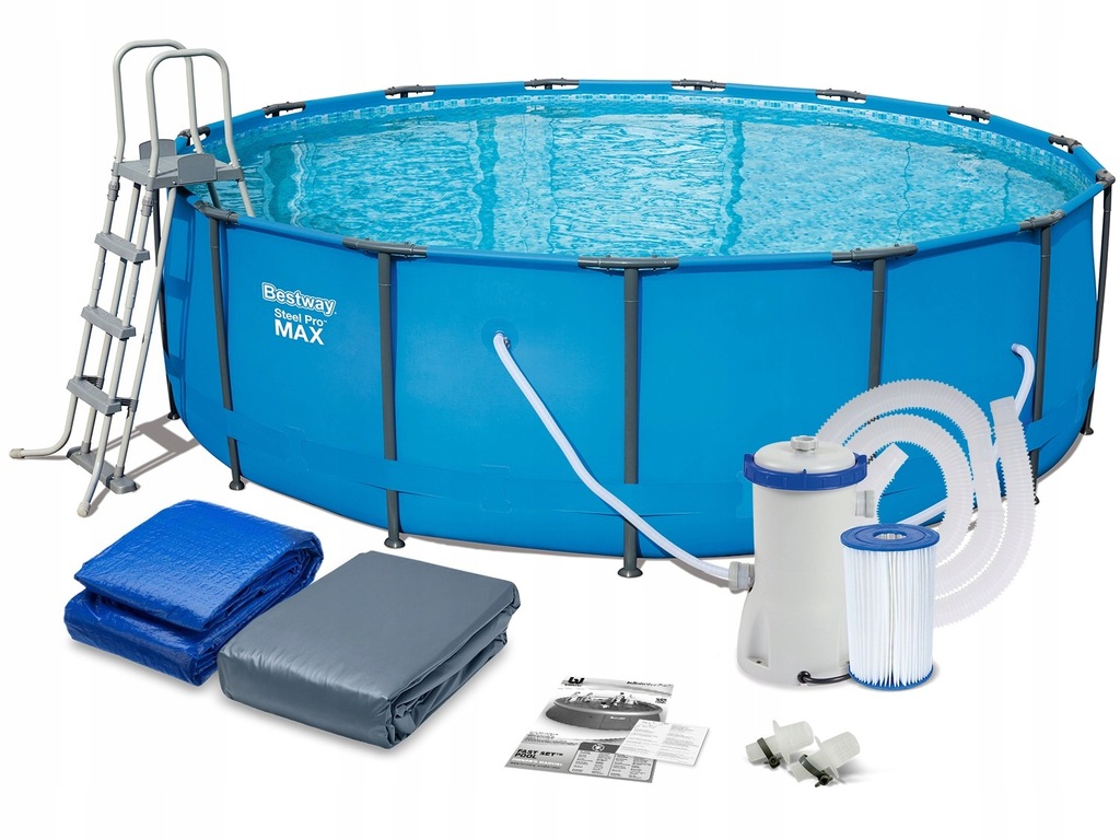 Basen ogrodowy stelażowy 457x122 BESTWAy 56438 6w1