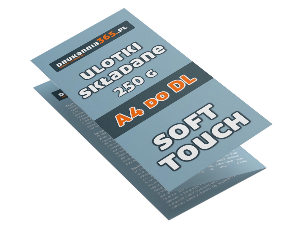 Ulotki A4 składane do A5,1000 szt, Soft Touch, 24h