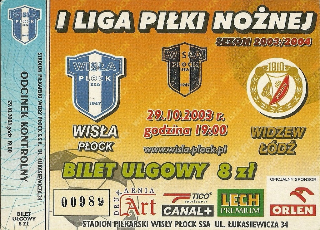 Wisła Płock - Widzew Łódź 29.10.2003