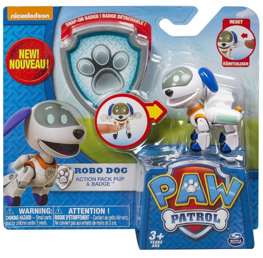 PAW PATROL PSI PATROL FIGURKA Z ODZNAKĄ ROBOPIES