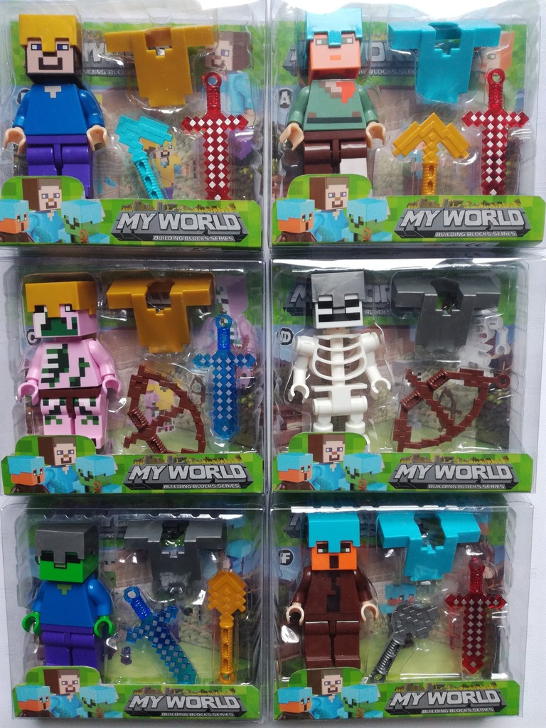 Zestaw 6 Figurek Minecraft My World Akcesoria 8 Cm Oficjalne Archiwum Allegro