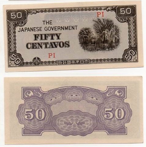 FILIPINY OKUPACJA JAPOŃSKA 1942 50 CENTAVOS