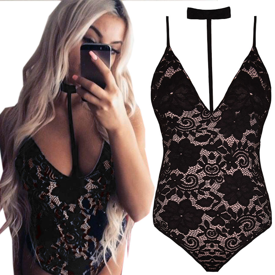 BODY KORONKOWE CHOKER STRAPS SEXI VIKI SLIM J571