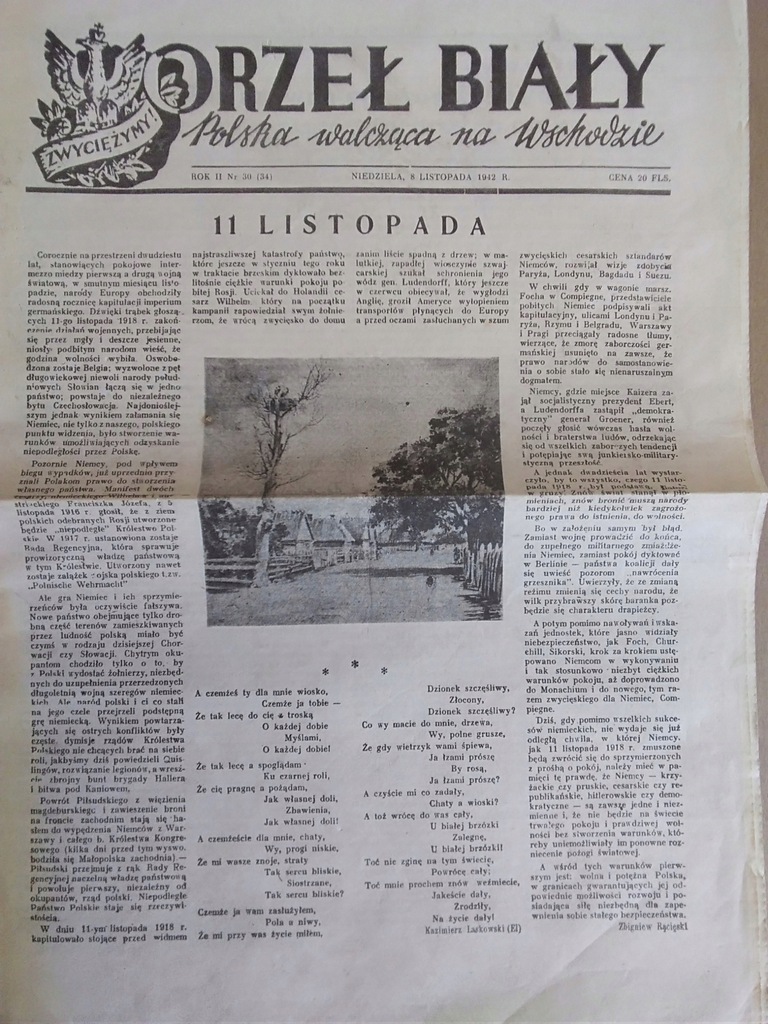Gazeta Orzeł biały 1942 r.