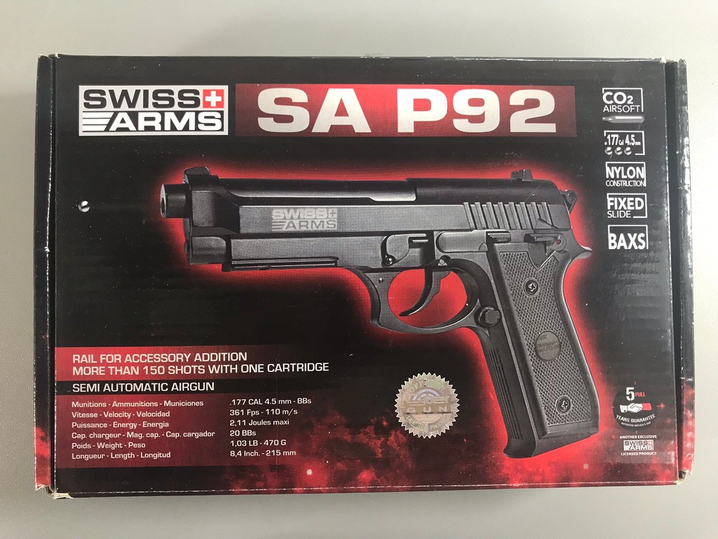 WIATRÓWKA SWISS ARMS SA P92 4,5MM OKAZJA!! 12760L