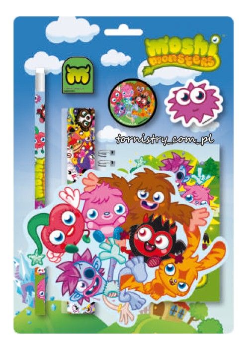 Zestaw 6 przyborów szkolnych Moshi Monsters