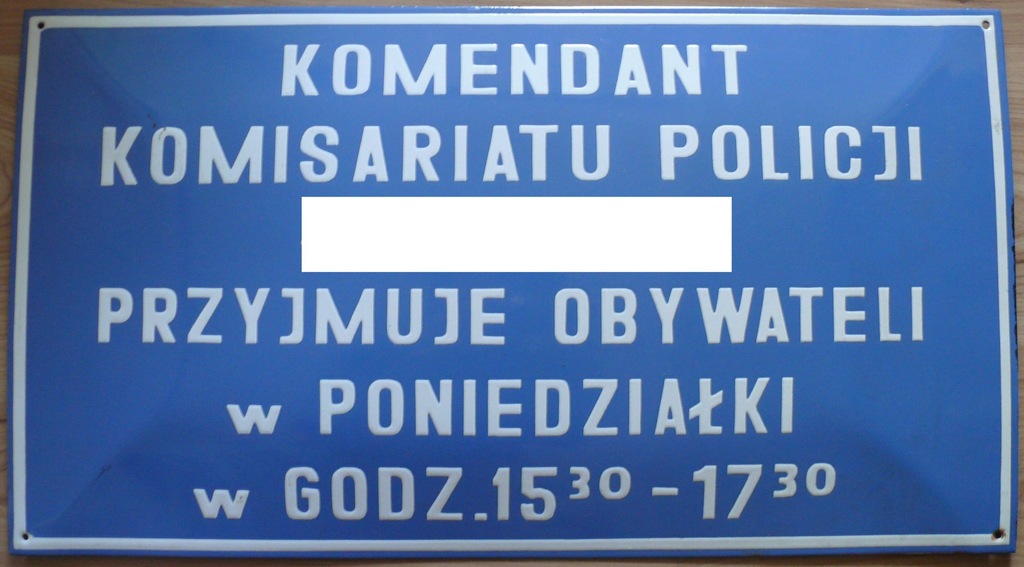 Tablica Policja,Milicja, MO, Komenda,Komisariat