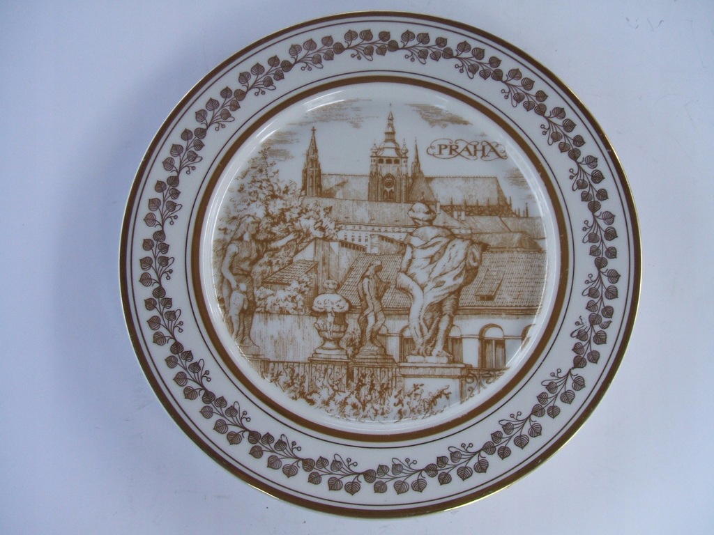 Talerz porcelanowy - EPIAG z widokiem Pragi