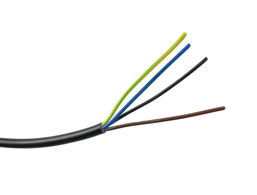 Przewód elektryczny czarny 4x 0.75mm2 kabel 4-żyły