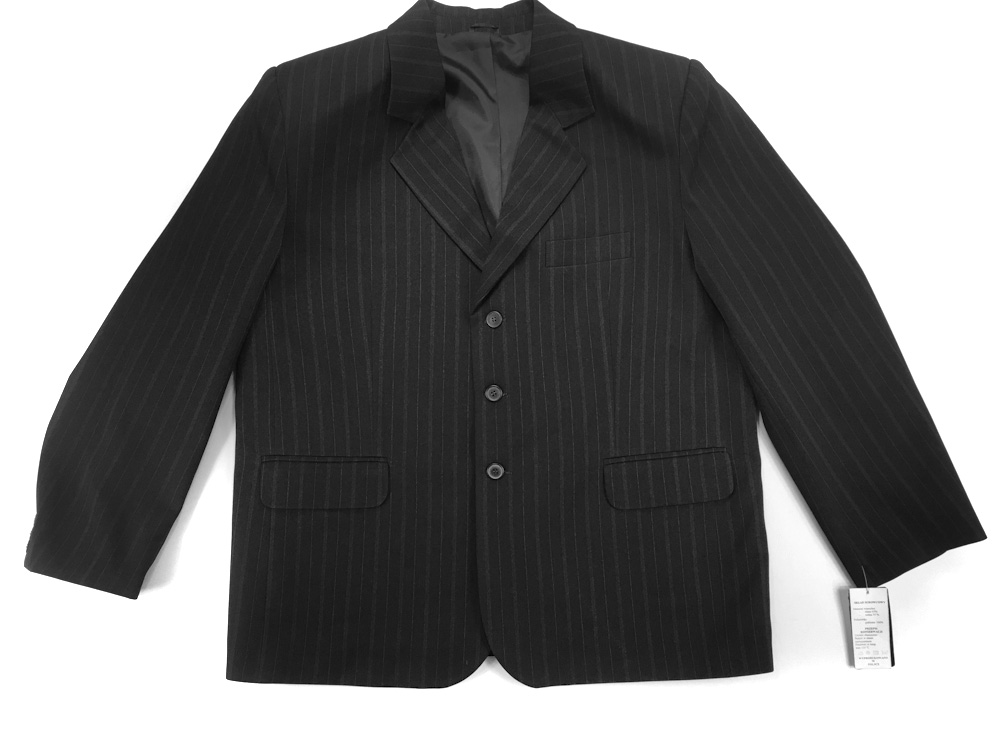 7588 black suit jacket  MARYNARKA prążki 58