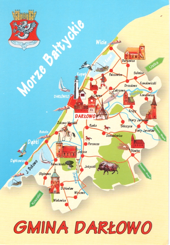 DARŁOWO - MAPA + GMINA + HERB - 2010R 
