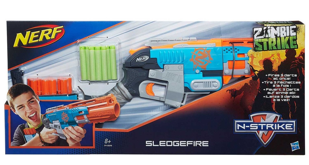 Wyrzutnia NERF Sledgefire ZOMBIE STRIKE A4326