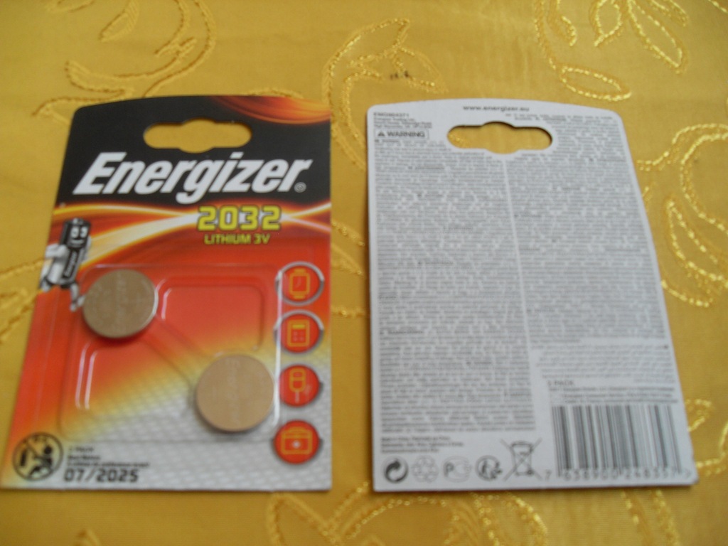 2x Bateria BIOSu Płyty głównej Energizer CR2032 3V