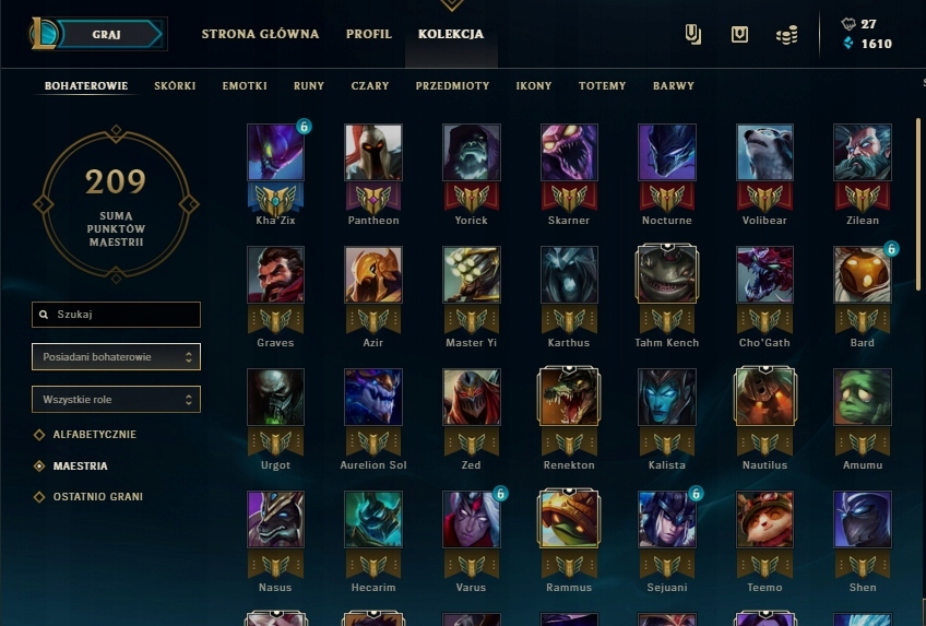 KONTO LOL LEAGUE OF LEGENDS 80 CHEMPION 35 SKIN