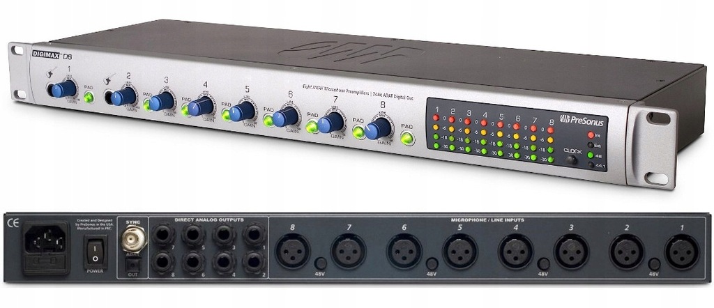 DTM・DAW Presonus DIGIMAX D8 Presonus DigiMAX D8 8-Channel Preamplifier | Polska