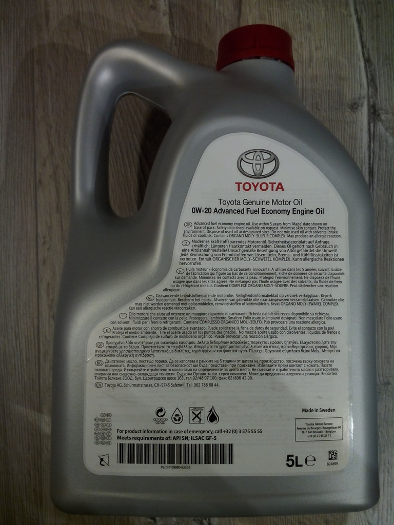 OLEJ 0W-20 HYBRID TOYOTA LEXUS 5L ORYGINAŁ - 7672358021 - oficjalne ...